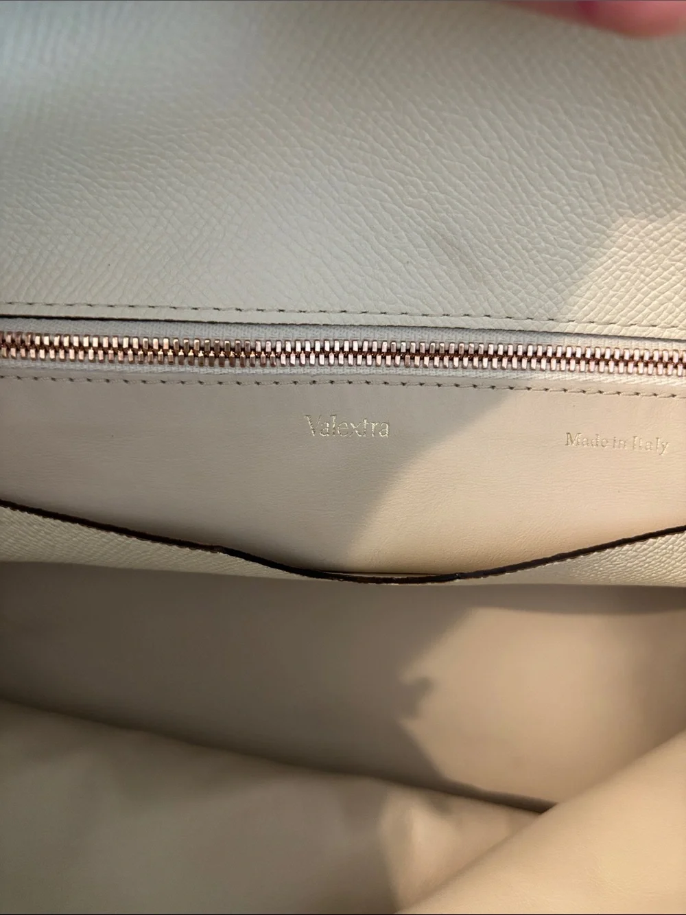 Valextra Cream Structured Top-Handle Satchel